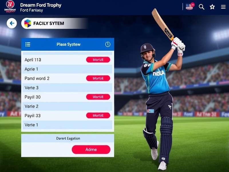 Dream11 Ford Trophy Fantasy gameplay interface